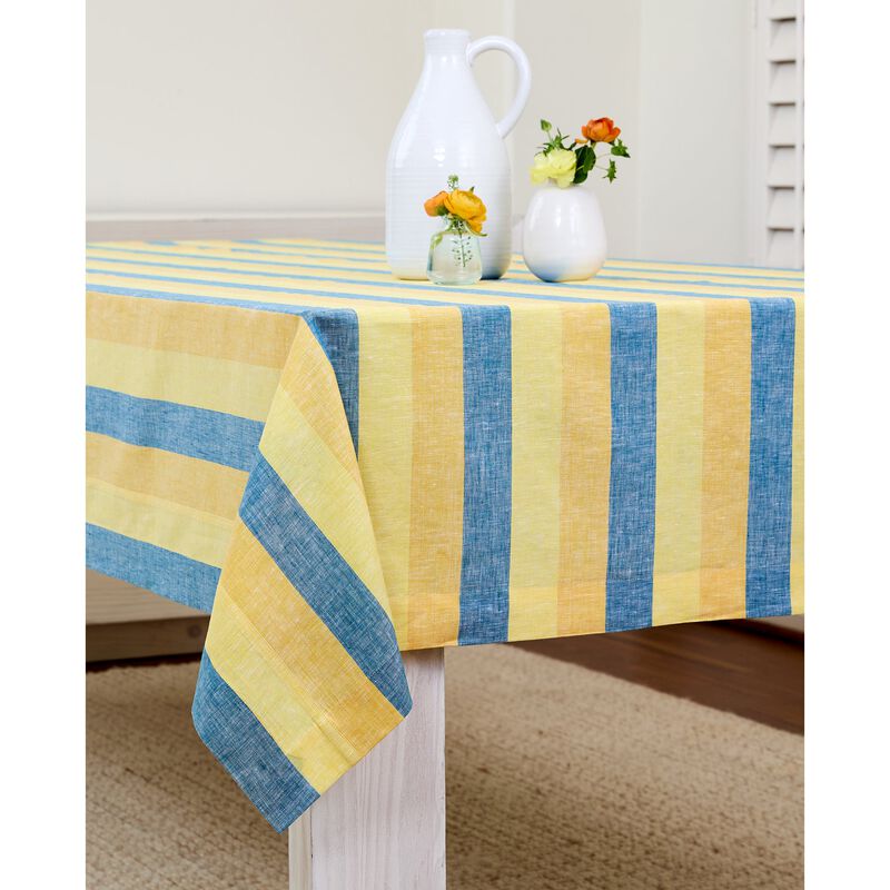 Christmas Linen Tablecloth - Cabana Stripe, Solino Home