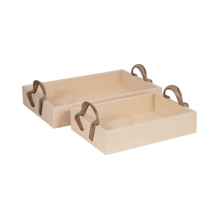 S/2 14/18" Forged Handle Trays