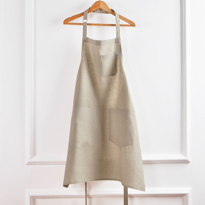 Solino Home 100% Pure Linen Apron - Linen Bib Apron