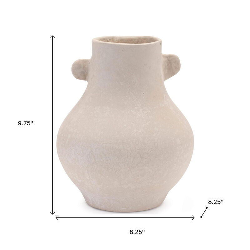 HomeRoots 10" Beige Recycled Paper Round Urn image number 3