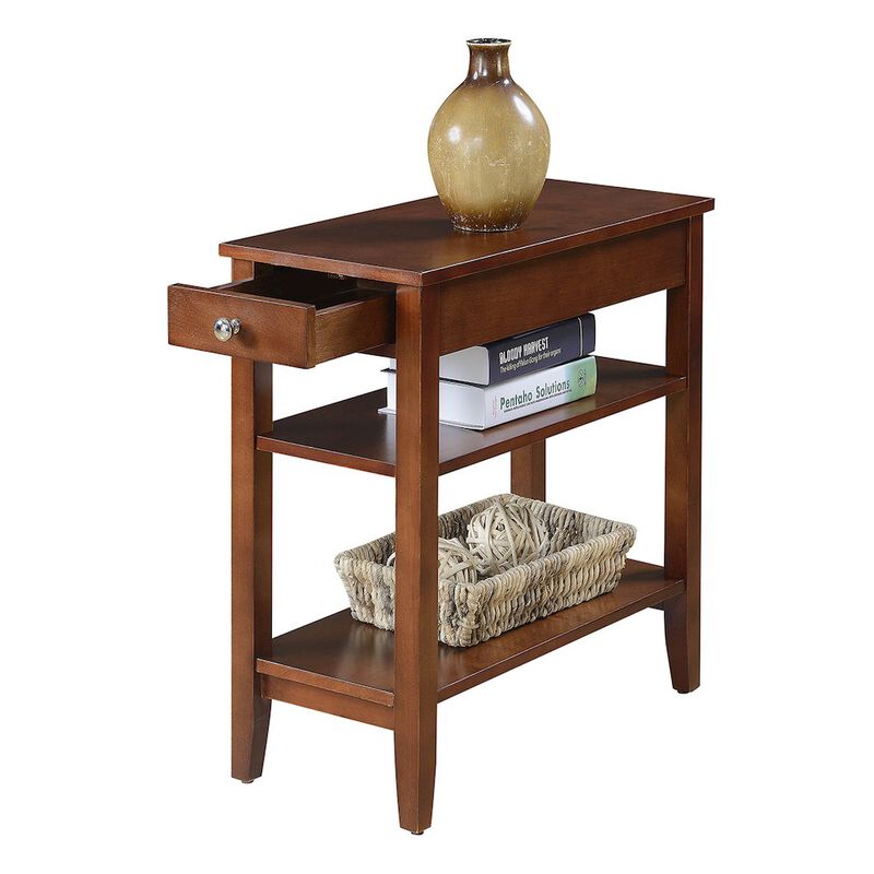 Convience Concept, Inc. American Heritage 1 Drawer Chairside End Table with Shelves