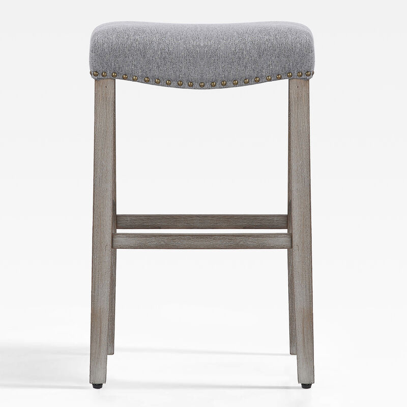 WestinTrends 29" Upholstered Backless Saddle Seat Bar Stool