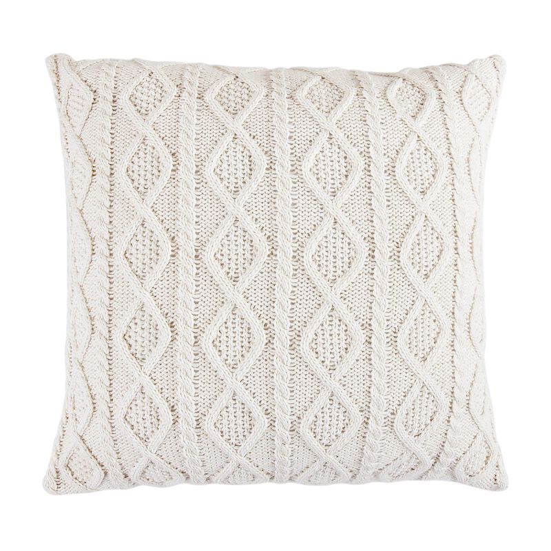 Cable Knit Soft Diamond Cream Euro Sham image number 0
