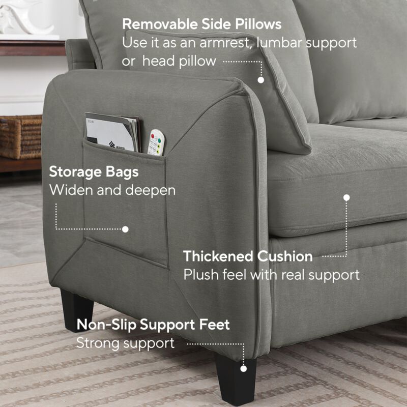 Degvex Chenille Modular U‑Shaped Sectional Sofa image number 3