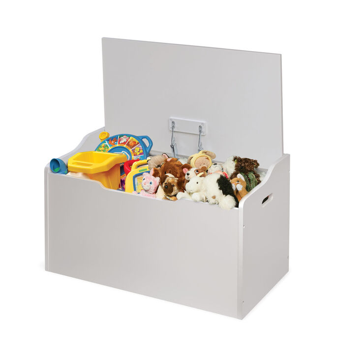 Badger Basket Co. Kids Bench Top Toy and Storage Box - White