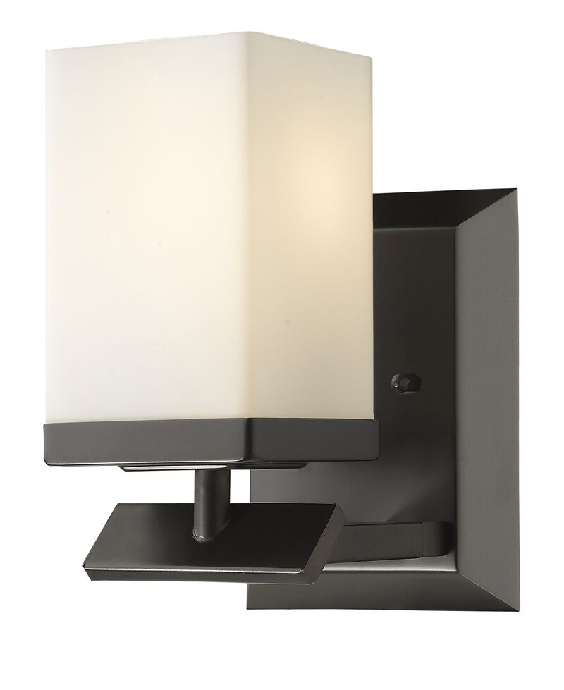 Hivvago One Light Bronze Frosted Glass Wall Sconce