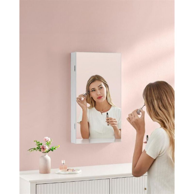 Door Mounted Jewelry Armoire with Full-Length Mirror and Organized Storage image number 1
