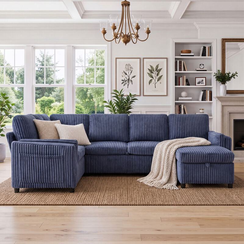 U-Shaped Sectional Sleeper Sofa image number 2