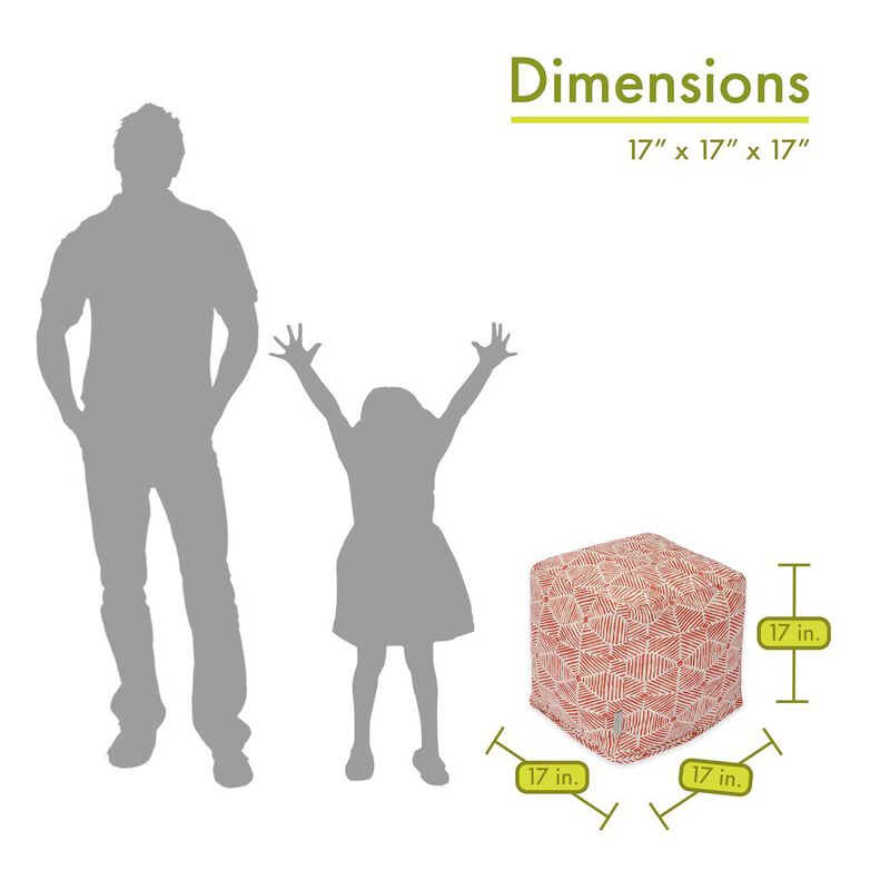 Majestic Home Goods Cube Pouf Charlie Salmon