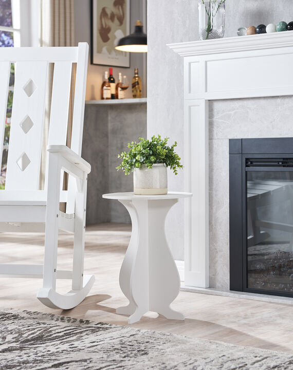 Kings Brand Furniture Carver 24 inches Tall Side End Table, Plant Stand for Living Room, Bedroom