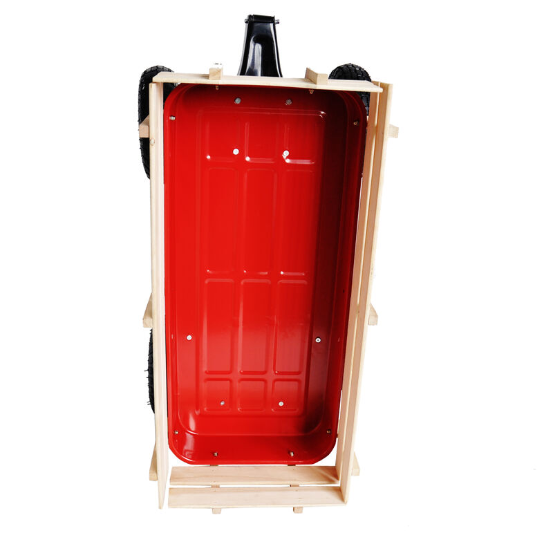 Streamdale Outdoor Sports Wagon w/Wood Panels & Air Tires (Red) image number 7