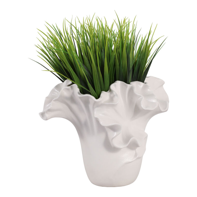 11x8" Flutter Vase, White image number 1