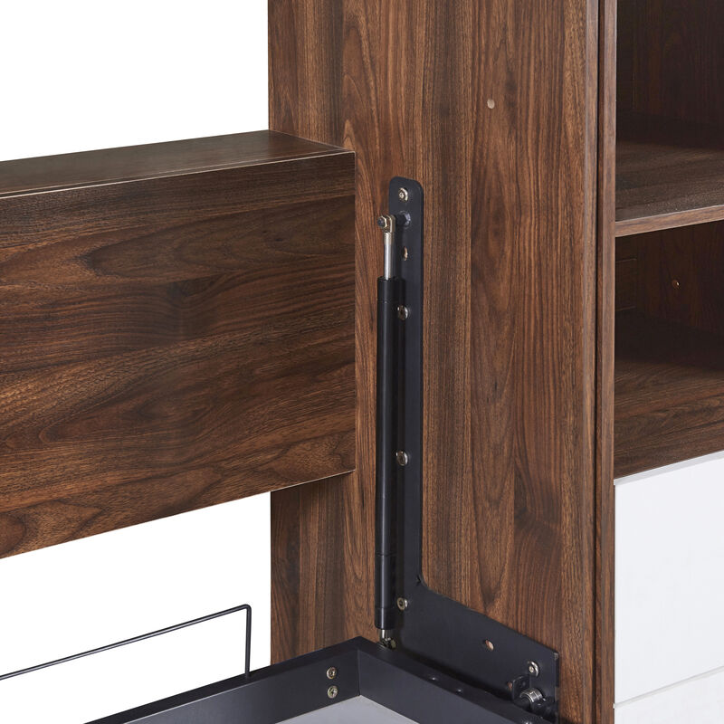 Merax Murphy Bed Wall Bed with Cabinet