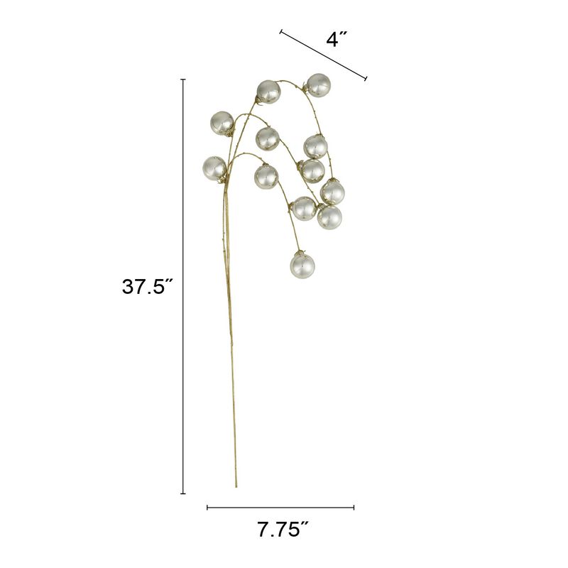 Silver Polyethylene Ball Spray with Iron Stem image number 1