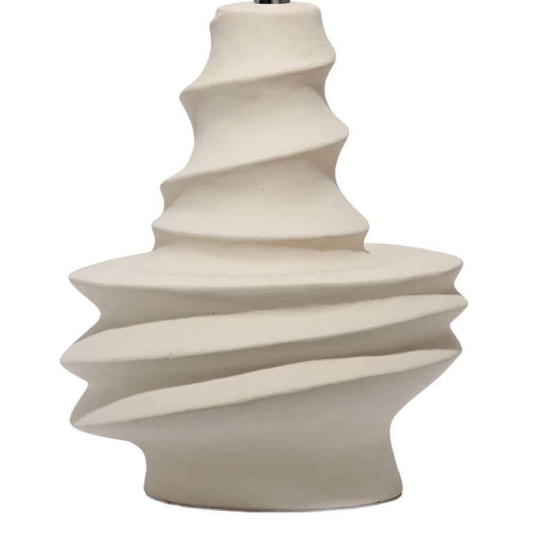 Liny Accent Table Lamp, Linen Shade, Modern Dynamic Ivory Base 29 Inch