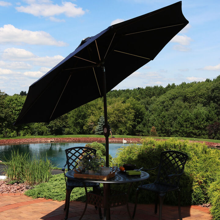Sunnydaze 9 ft Solar Sunbrella Patio Umbrella with Tilt