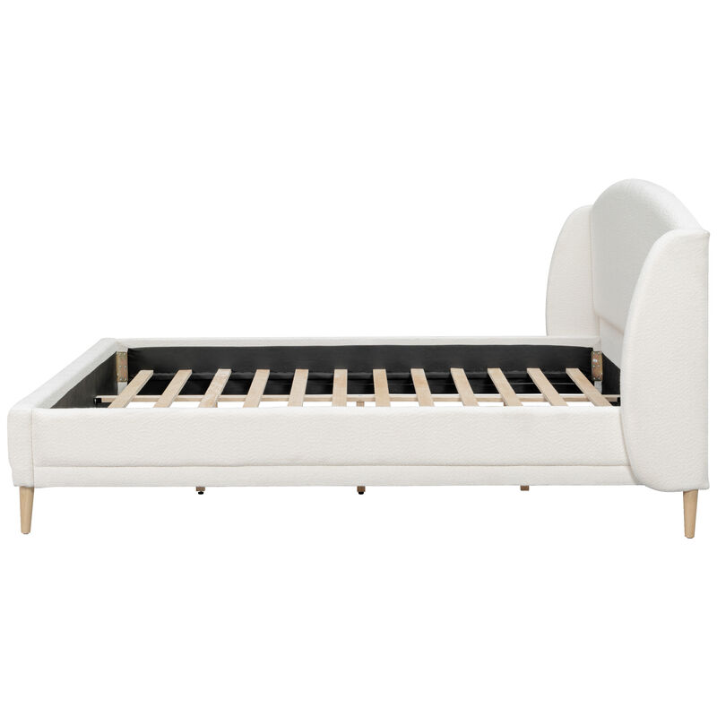 Christopher Knight Home Blair Boucle Upholstered Platform Bed with Wingback Headboard image number 4