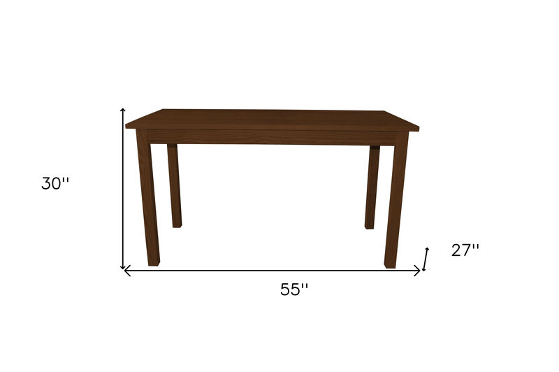 HomeRoots 60" Raw Umber Solid Wood Dining Table