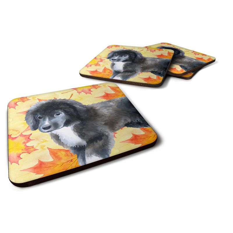 Caroline's Treasures Newfoundland Puppy Fall Decorative coasters, Multicolor