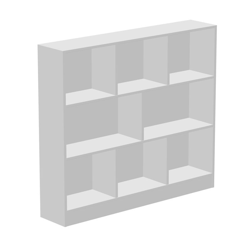 40.9 in. H x 39.4 W White Wood 8-Shelf Freestanding Standard Bookcase Display Bookshelf With Cubes