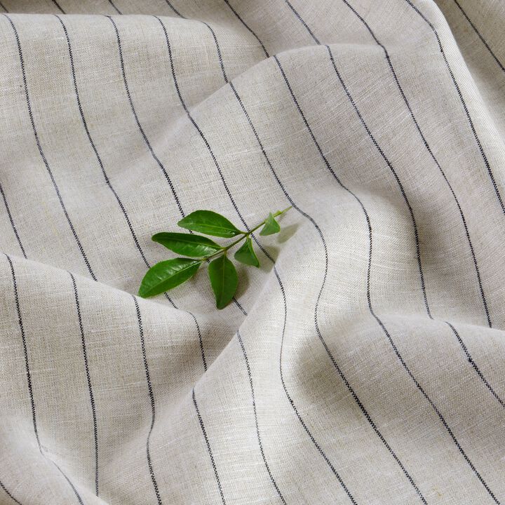 Linen Table Throw - Pinstripe