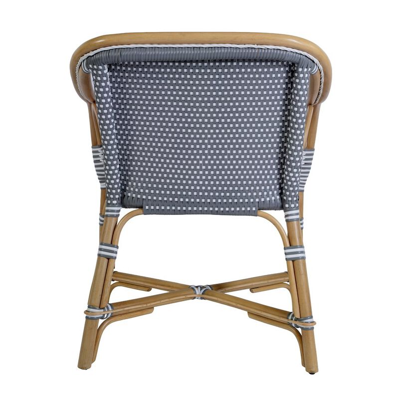 Butler Specialty Portofino 18.75 in. Seat Height Rattan Arm Chair, White and Navy image number 7