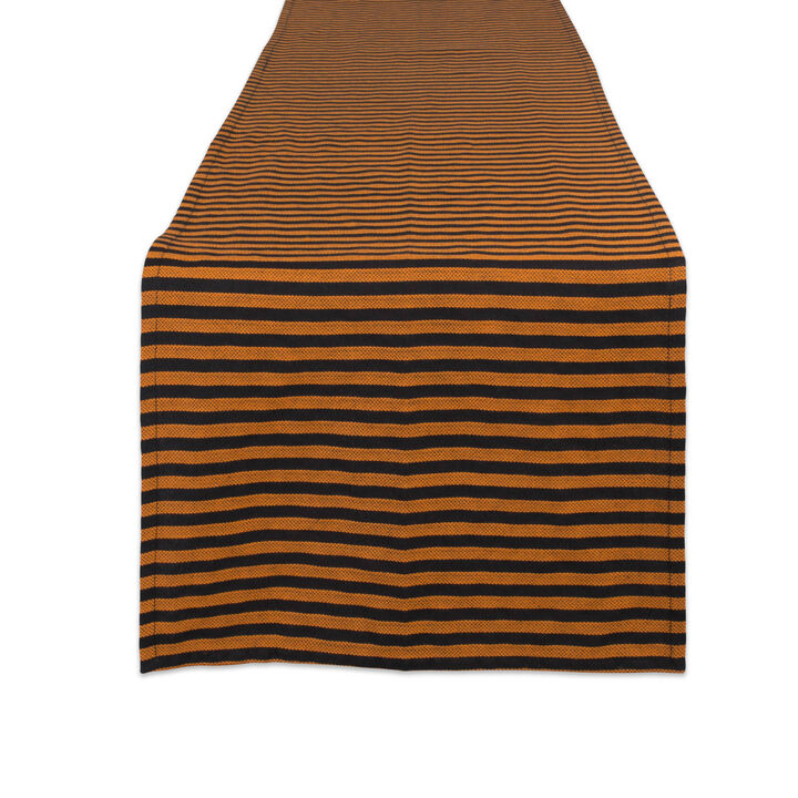 108" Orange and Black Witchy Striped Rectangular Table Runner