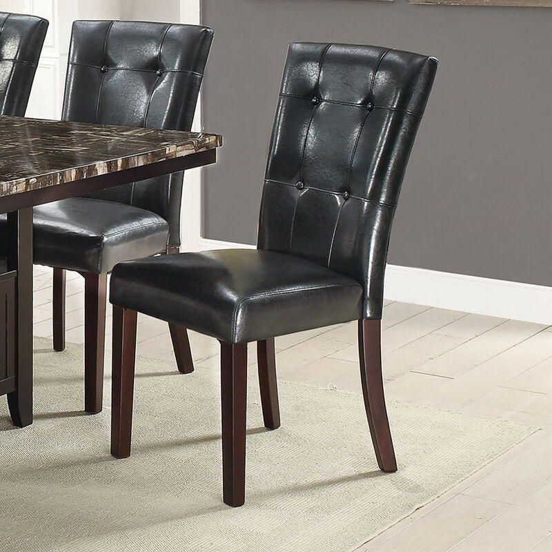 Streamdale Leather Upholstered Dining Chair, Black(Set Of 2) image number 3