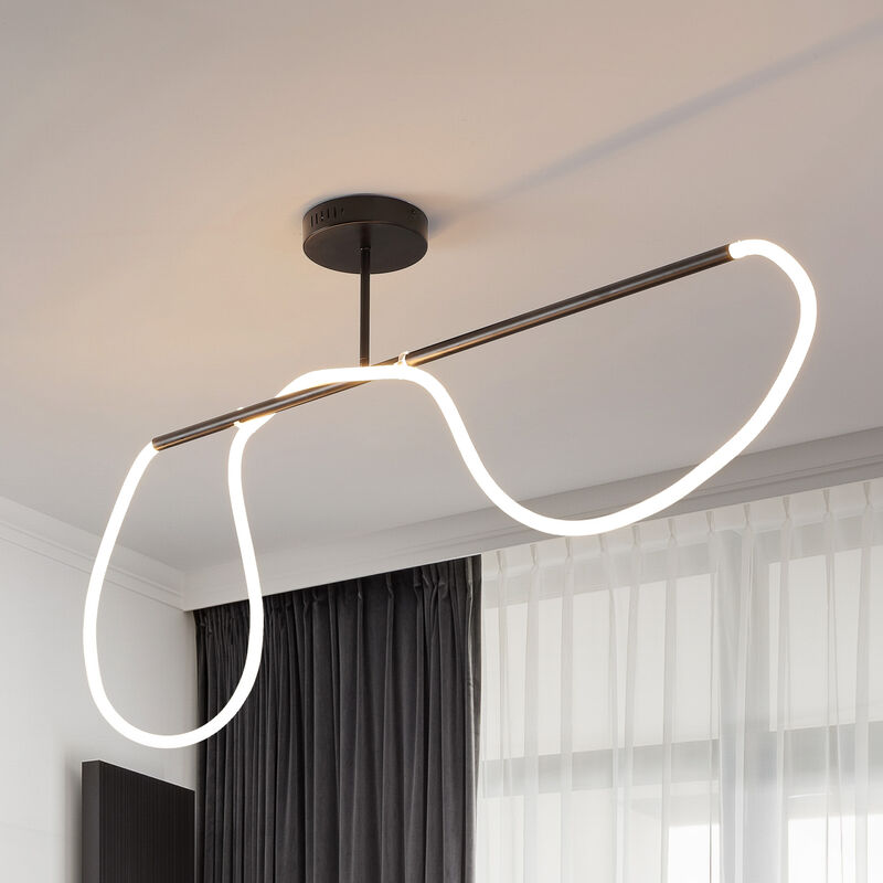 Alessio Contemporary Minimalist 360 Adjustable Silicone Neon Rope Dimmable Linear Integrated LED Flush Mount