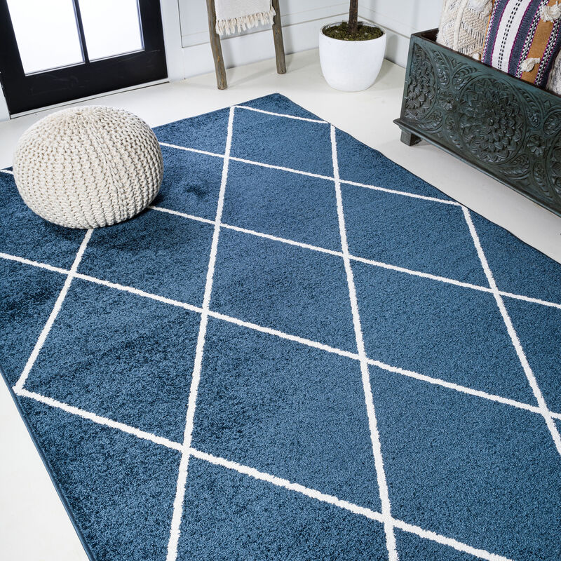 Cole Minimalist Diamond Trellis Area Rug