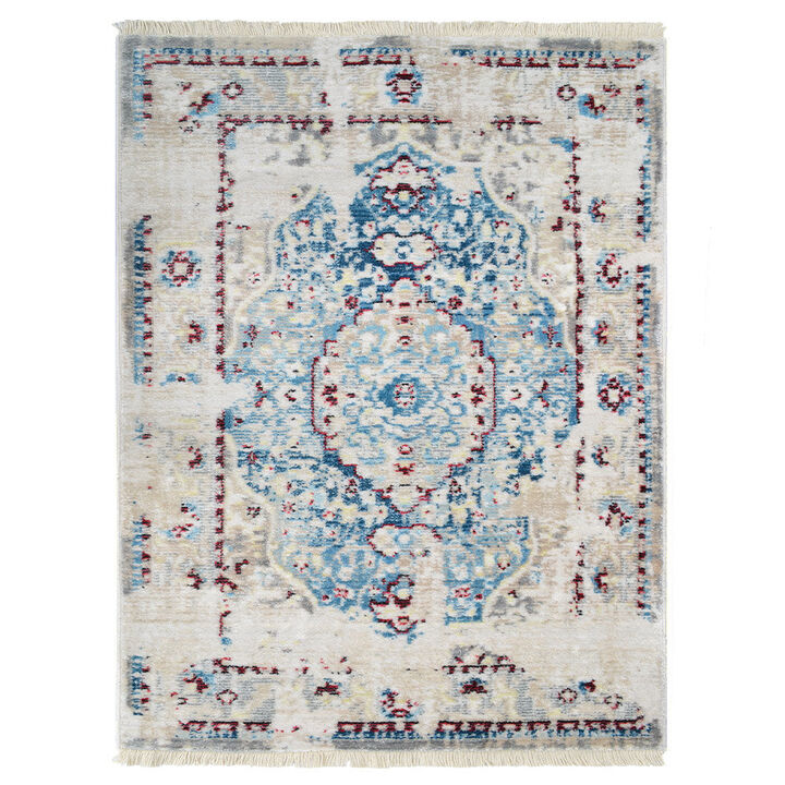 RUGSOTIC CARPETS MACHINE MADE POLYESTER AREA RUGS  - Rectangle Shape, Classic Oriental Traditional  Design, Low Pile Machine Made Area Rugs (M00063)