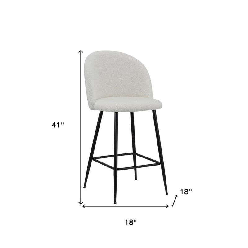 Hivvago Set of Two 26 Inch White and Black Fabric and Metal Low Back Counter Height Bar Chairs