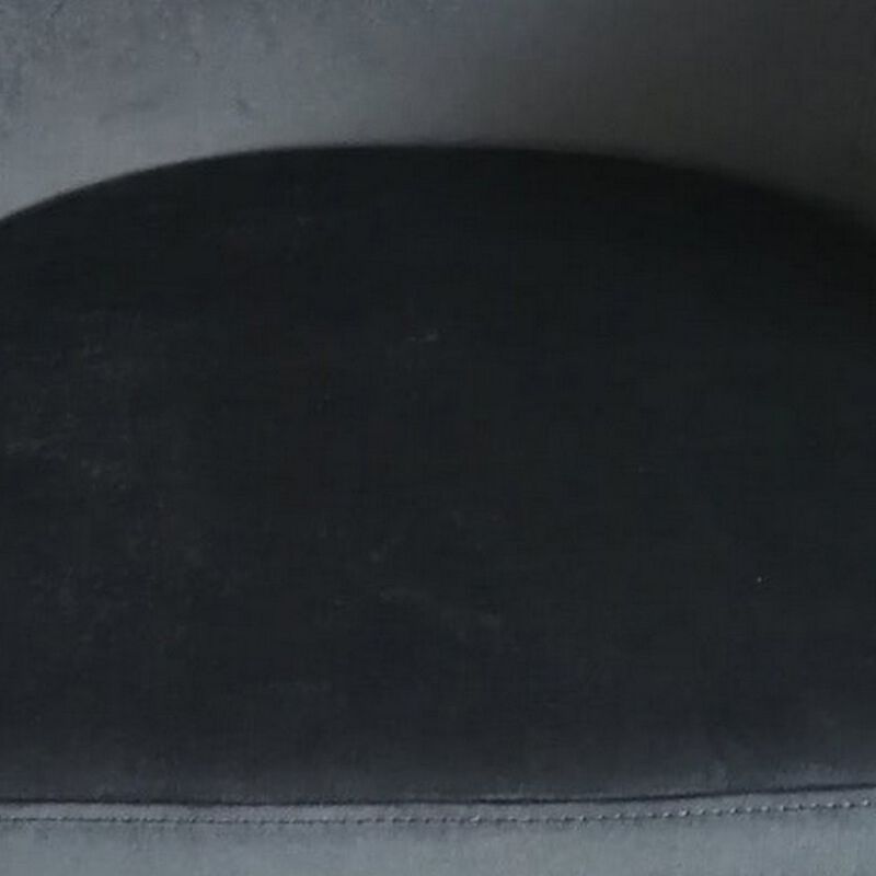 Zini 25 Inch Cushioned Dining Chair, Set of 2, Gray, Black, Gold Metal - Benzara