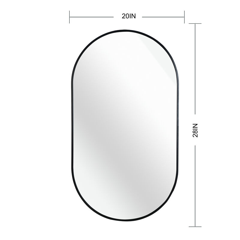 Elegant oval mirror with sleek frame &ndash; perfect for living room or entryway decor image number 3