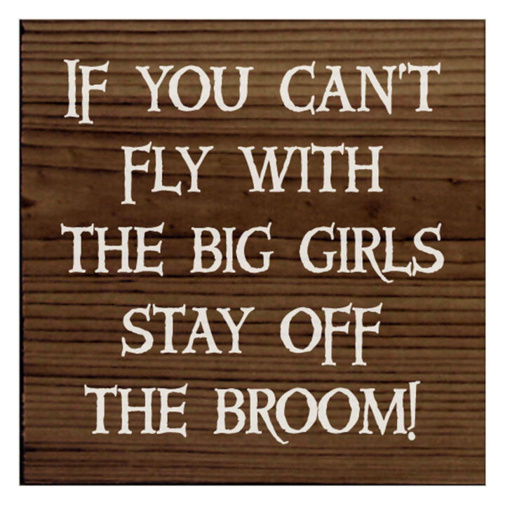 If You Can't Fly with the Big Girls Stay Off the Broom Wood Sign