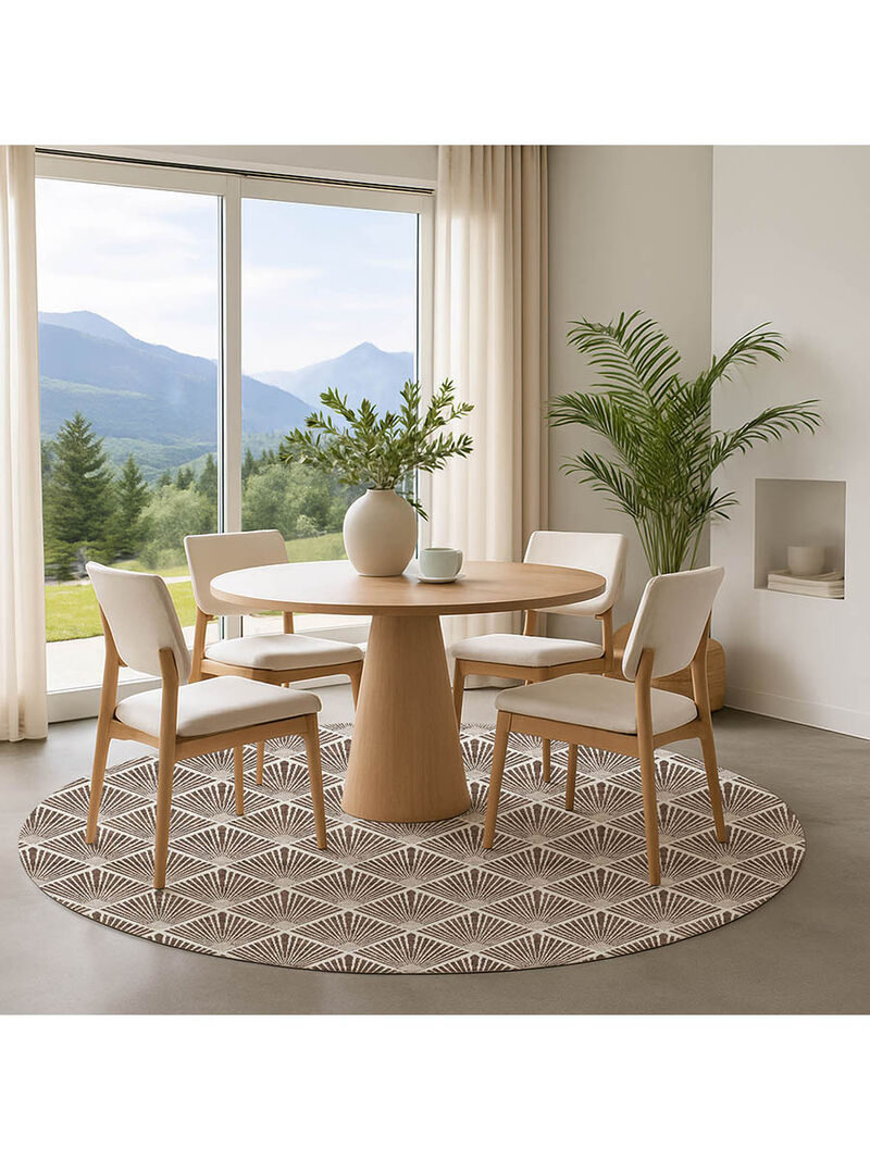 The Reserve TR9 Brown 8' Round Rug