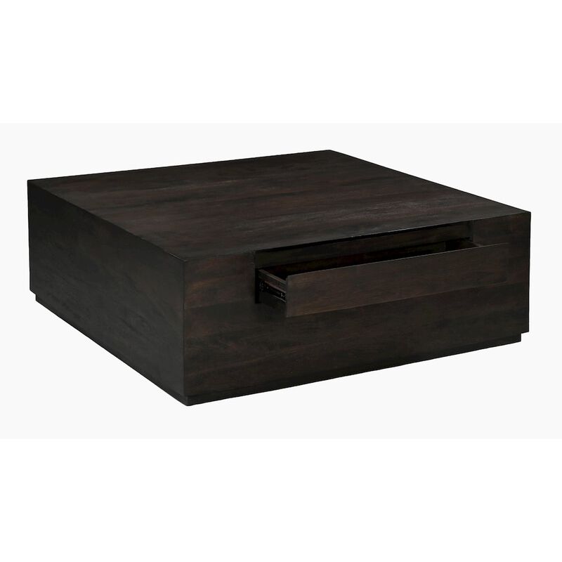 Flagstaff 48 Square Cocktail Table in Barista Brown with 2-Drawers