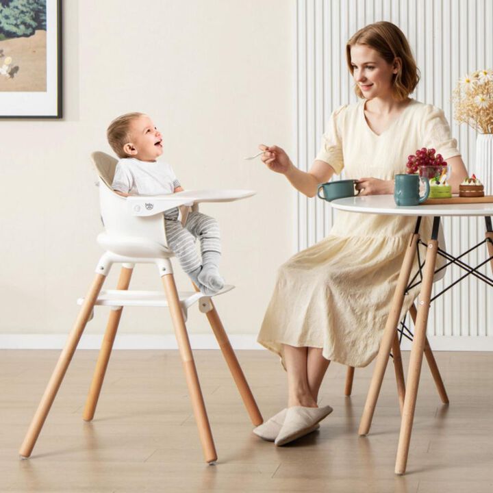 Hivvago 6 in 1 Convertible Highchair with Safety Harness and Removable Tray