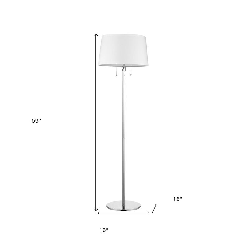 Hivvago 59" Floor Lamp With White Linen Empire Shade