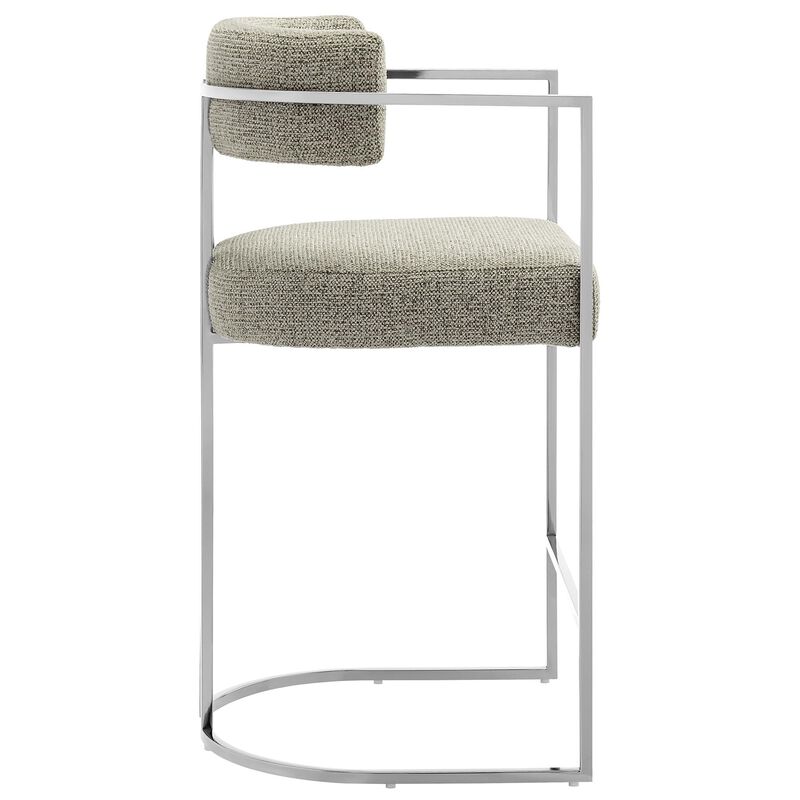 Modway Huron Modern Barrel Counter Stool with Sled Base in Silver Wheat image number 6