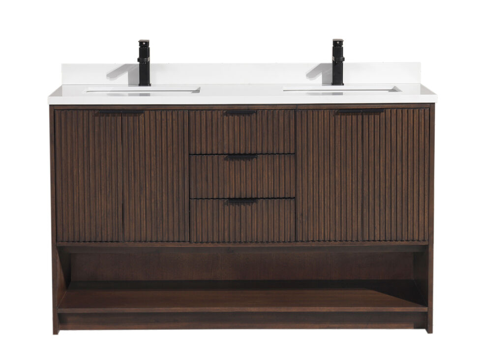 Diego 55" Bathroom Vanity Walnut