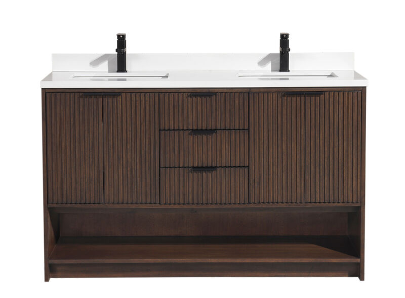 Diego 55" Bathroom Vanity Walnut image number 0