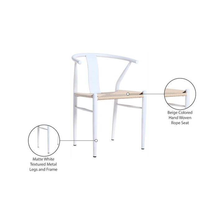 Meridian Furniture Beck Beige Hand Woven Rope Dining Chair, Set of 2