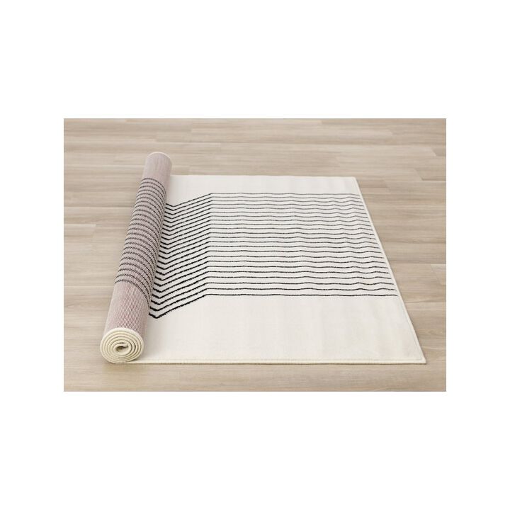 Novelle Home Modern Geometric 5x7 Rug Black and White Area Rug for Contemporary D&eacute;cor