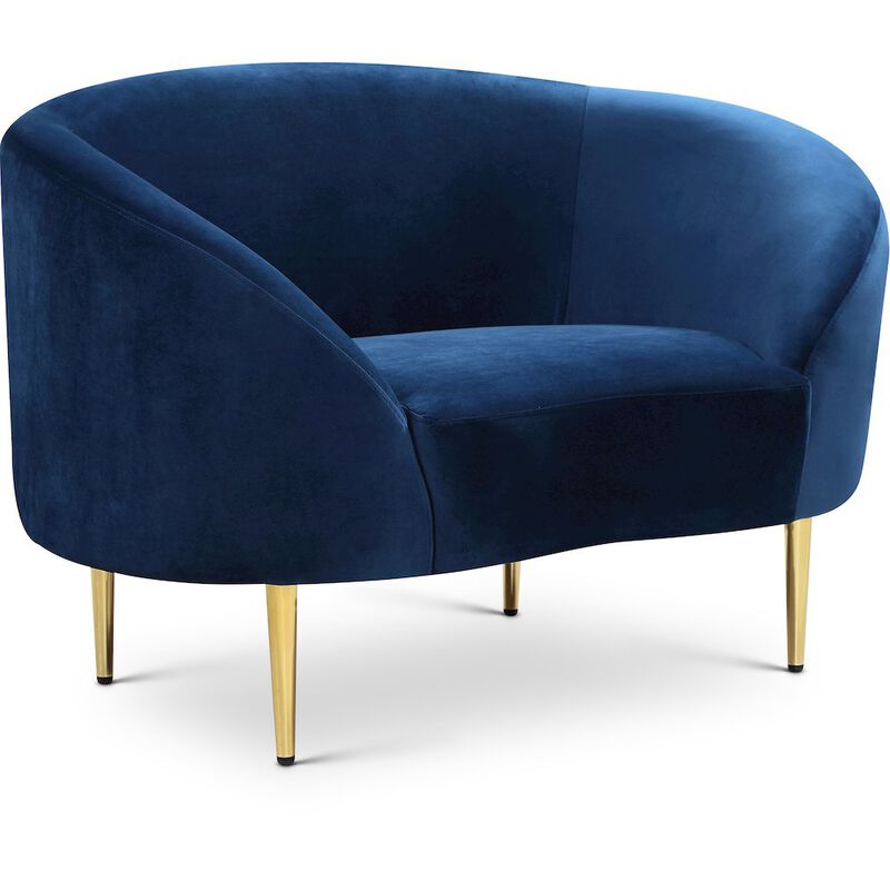 Meridian Furniture Ritz Navy Velvet Chair