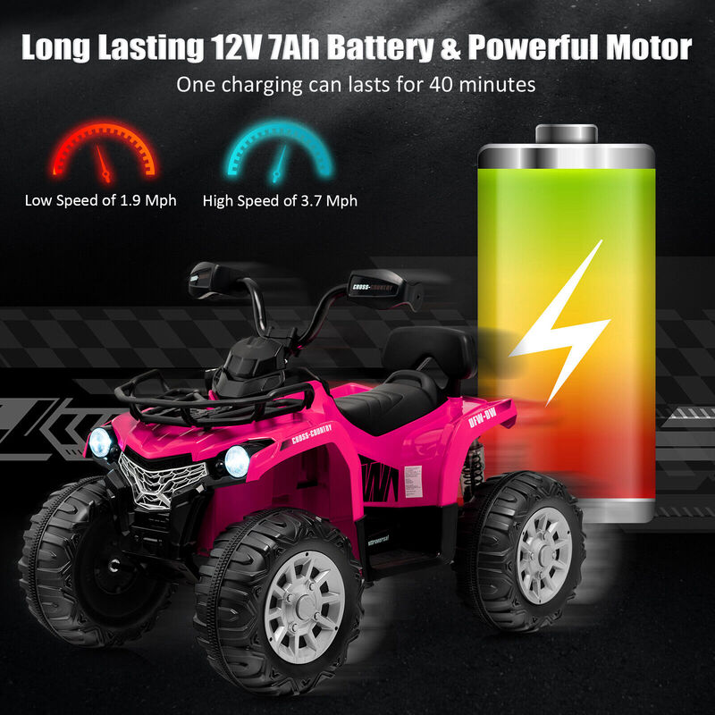 12V Electric Kids Ride-On ATV with 4-Wheel Design, MP3 and Headlights image number 4