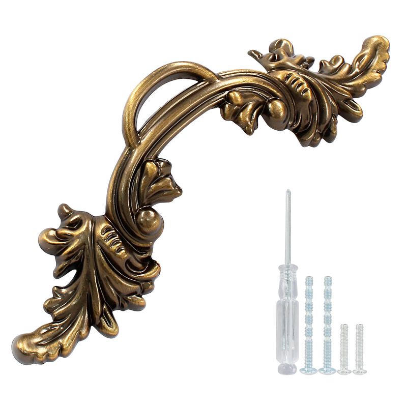 Biaungdo 6 Pcs Vintage Cabinet Pulls Handles, Shabby Chic Drawer Handles European Style Dresser Pulls Vintage Antique Furniture