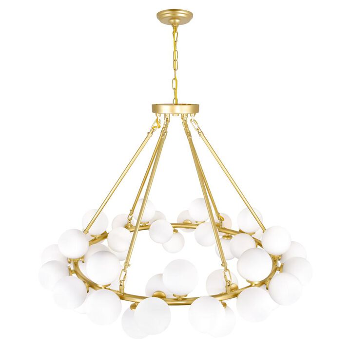 CWI Lighting Arya 45 Light Chandelier With Satin Gold Finish