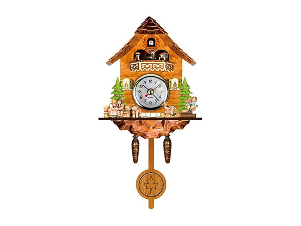 Vintage Cuckoo Retro Wooden Birdhouse Wall Clock Wood Home Decor