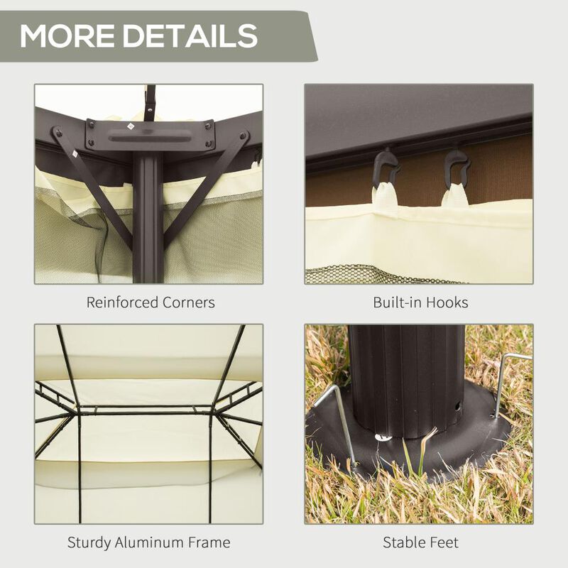 Hivvago 10x13 Outdoor Gazebo Canopy with Netting and Curtains image number 5